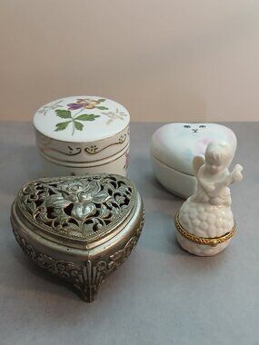 Collection of Four Vintage Trinket Boxes